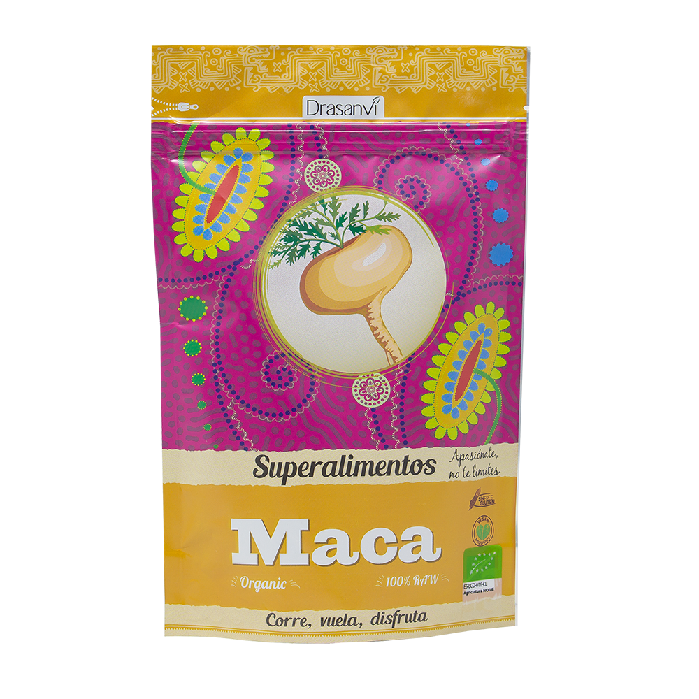 Maca Økologisk 225 g | Peruviansk pulver | naturlig energi | Drasanvi