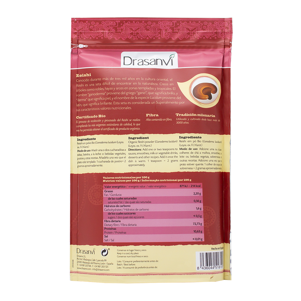 Reishi Økologisk 100g | Kinesisk pulver | Ro + Immunitet | Drasanvi