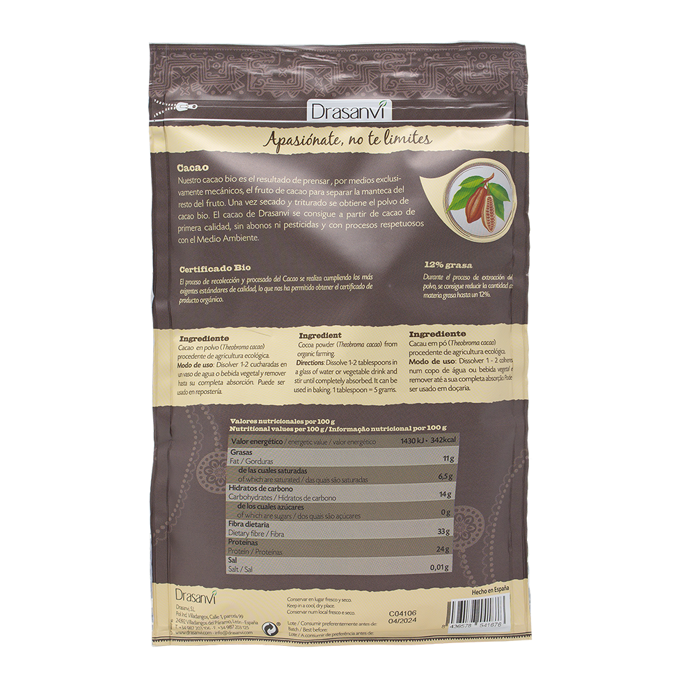 Kakao Økologisk 175g | Meksikansk Pulver | Protein + Antioksidanter | Drasanvi