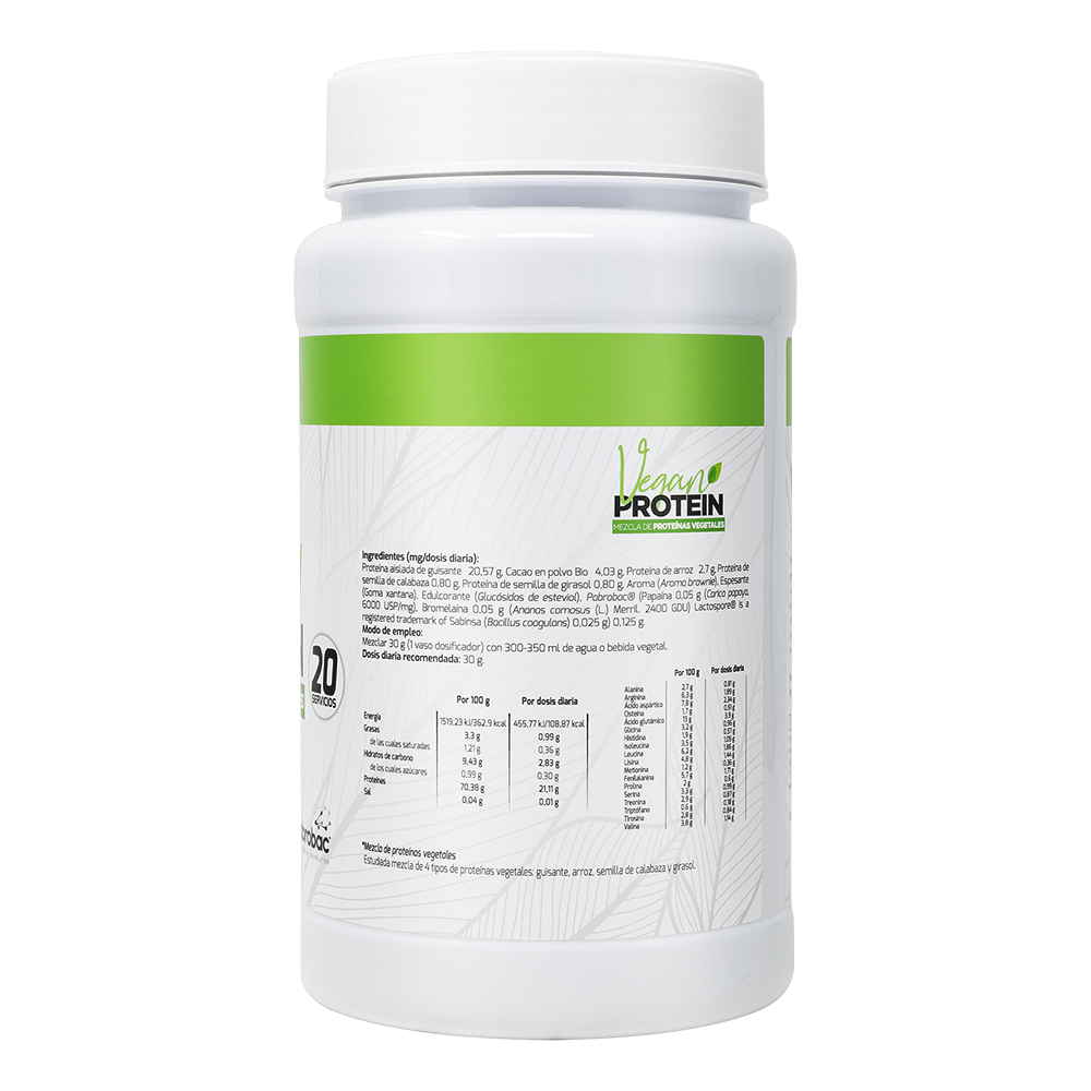 Vegansk Protein Brownie 600g | Planteprotein | Uten Gluten | Drasanvi